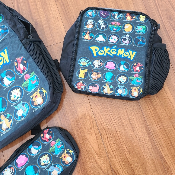 Retro Pokémon Backpack Lunchbox and Pencil Case NWOT - Picture 3 of 5